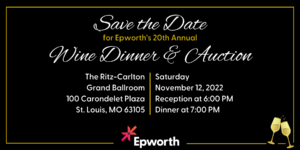 Save the Date details for the 20th annual wine dinner and auction.